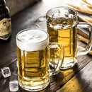 Conjunto 2 Canecas de Chopp de Vidro 430ml Clássica com Alça Reforçada para Cerveja I Propria para Festas e Reveillon