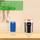 Frascos de vidro para alimentos com tampas, recipientes de armazenamento de vidro de 900 ml com tampas herméticas de bambu - 02 unidades