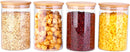 Frascos de vidro para alimentos com tampas, recipientes de armazenamento de vidro de 900 ml com tampas herméticas de bambu - 02 unidades