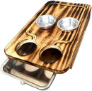 Tábua Inteligente Carne Para Churrasco Madeira Com Gaveta E 2 Potes