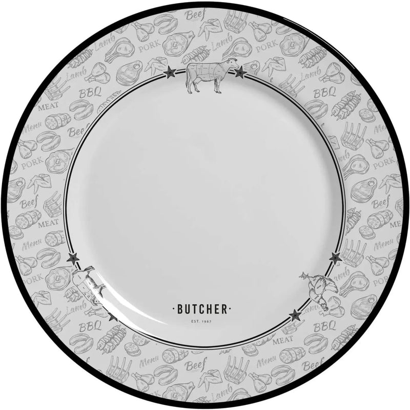 04 Pratos Rasos Ø28cm Cerâmica Churrasco Barbecue - Alleanza