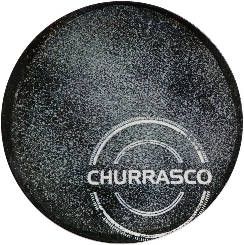 Prato Raso Tramontina Churrasco Carbon em Porcelana Decorada 25 cm