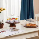 Suporte de bolo de madeira com tampa