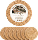 13 in Round Woven Placemats Plate Chargers Set of 10, Boho Farmhouse Rustic Woven Place Mats for Dining Table Decor, Rattan Wicker Table Mats Jute Braided Chargers for Dinner Plates