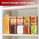 Frascos de armazenamento de vidro com tampa de bambu