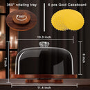 Suporte de bolo com cúpula e tampa de acrílico