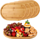 Conjunto com 4 Bandejas Ovais de Bambu – Rústicas para Chá, Café, Doces e Sobremesas