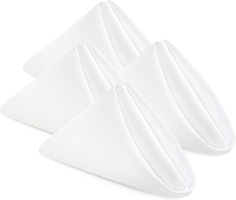 Utopia Home [24 Pack, White] Cloth Napkins 17x17 Inches, 100% Polyester Hemmed Edges, Washable and Reusable Ideal for Parties, Weddings and Dinners