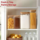 Frascos de armazenamento de vidro com tampa de bambu