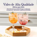 Jogo com 6 Taças de Vidro Canelado 380ml Design Elegante