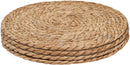 Defined Deco Woven Placemats Set of 10,12" Round Rattan Placemats,Natural Hand-Woven Water Hyacinth Placemats,Farmhouse Weave Place Mats,Rustic Braided Wicker Table Mats for Dining Table,Home,Wedding.