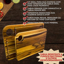 Kit de 2 Tábuas de Corte em Madeira, para Cozinha Corte Legumes e Churrasco, Design atemporal