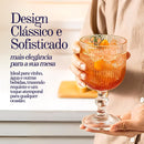 Jogo com 6 Taças de Vidro Canelado 380ml Design Elegante