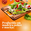 Tábua de Corte Carne em Madeira Moderna Teca para Churrasco, Legumes e Servir - Design Elegante e Resistente