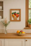 Kit 3 Quadros De Madeira Artesanais Pequenos Com Frutas Pimentas E Bananas Decoração Cozinha E Área Gourmet