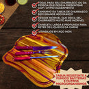 Tábua de Churrasco Rústica Grande em Madeira, Design Artesanal, com Canaleta, Ideal para Cortar e Servir Carnes