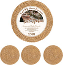 13 in Round Woven Placemats Plate Chargers Set of 10, Boho Farmhouse Rustic Woven Place Mats for Dining Table Decor, Rattan Wicker Table Mats Jute Braided Chargers for Dinner Plates