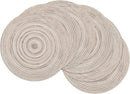 SHACOS Round Braided Placemats Set of 4 Round Table Mats for Dining Tables 15 inch Washable Kitchen Table Place Mats Indoor (Beige, 4)