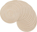 SHACOS Round Braided Placemats Set of 4 Round Table Mats for Dining Tables 15 inch Washable Kitchen Table Place Mats Indoor (Beige, 4)