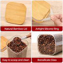 Frascos de armazenamento de vidro com tampa de bambu