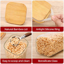 Frascos de armazenamento de vidro com tampa de bambu