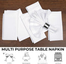Homidate Cotton Cloth Dinner Napkins Set of 12 – 18x18 White with Hemstitched Mitered Corners – Machine Washable Fabric Napkins for Weddings, Dinner Parties & Table Decorations