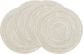 SHACOS Round Braided Placemats Set of 4 Round Table Mats for Dining Tables 15 inch Washable Kitchen Table Place Mats Indoor (Beige, 4)