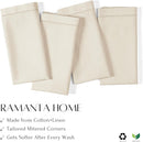 Ramanta Home Cloth Dinner Napkins in Cotton Flax Fabric with Hemstitched & Tailored Mitered Corner Finish Size 20x20 inch Set of 12