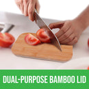 Recipientes de vidro para armazenamento de alimentos com tampas de bambu (pacote com 4, 1020 g)