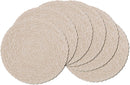 SHACOS Round Braided Placemats Set of 4 Round Table Mats for Dining Tables 15 inch Washable Kitchen Table Place Mats Indoor (Beige, 4)