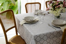 Toalha De Mesa Impermeável 4 Lugares 1,40 X 1,40 M Jacquard (Medalhão Bege)