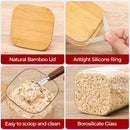 Frascos de armazenamento de vidro com tampa de bambu