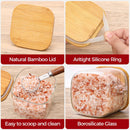 Frascos de armazenamento de vidro com tampa de bambu