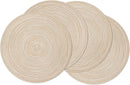 SHACOS Round Braided Placemats Set of 4 Round Table Mats for Dining Tables 15 inch Washable Kitchen Table Place Mats Indoor (Beige, 4)