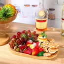 Conjunto com 4 Bandejas Ovais de Bambu – Rústicas para Chá, Café, Doces e Sobremesas