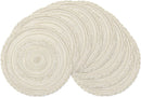 SHACOS Round Braided Placemats Set of 4 Round Table Mats for Dining Tables 15 inch Washable Kitchen Table Place Mats Indoor (Beige, 4)