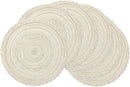 SHACOS Round Braided Placemats Set of 4 Round Table Mats for Dining Tables 15 inch Washable Kitchen Table Place Mats Indoor (Beige, 4)