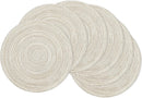 SHACOS Round Braided Placemats Set of 4 Round Table Mats for Dining Tables 15 inch Washable Kitchen Table Place Mats Indoor (Beige, 4)