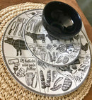 Alleanza Churrasco 8099 Conjunto de 6 Pratos de Sobremesa, Padrão, Branco/Preto