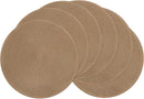 SHACOS Round Braided Placemats Set of 4 Round Table Mats for Dining Tables 15 inch Washable Kitchen Table Place Mats Indoor (Beige, 4)