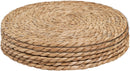 Defined Deco Woven Placemats Set of 10,12" Round Rattan Placemats,Natural Hand-Woven Water Hyacinth Placemats,Farmhouse Weave Place Mats,Rustic Braided Wicker Table Mats for Dining Table,Home,Wedding.