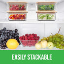 Recipientes de vidro para armazenamento de alimentos com tampas de bambu (pacote com 4, 1020 g)