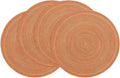 SHACOS Round Braided Placemats Set of 4 Round Table Mats for Dining Tables 15 inch Washable Kitchen Table Place Mats Indoor (Beige, 4)