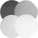 Kochorie Set of 4 Round Woven Cotton Placemats, 13 Inch Boho Table Mats for Kitchen and Dining Table, Farmhouse Heat Resistant Washable Trivets, Fall Thanksgiving Christmas Décor (Mixed Brown)