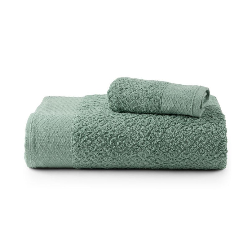 Jogo De Banho 2 Peças 430g/M² Capri Toalhas Banhão 100% Algodão Verde Sutil