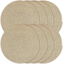 Kochorie Set of 4 Round Woven Cotton Placemats, 13 Inch Boho Table Mats for Kitchen and Dining Table, Farmhouse Heat Resistant Washable Trivets, Fall Thanksgiving Christmas Décor (Mixed Brown)