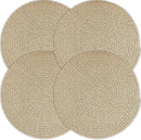 Kochorie Set of 4 Round Woven Cotton Placemats, 13 Inch Boho Table Mats for Kitchen and Dining Table, Farmhouse Heat Resistant Washable Trivets, Fall Thanksgiving Christmas Décor (Mixed Brown)