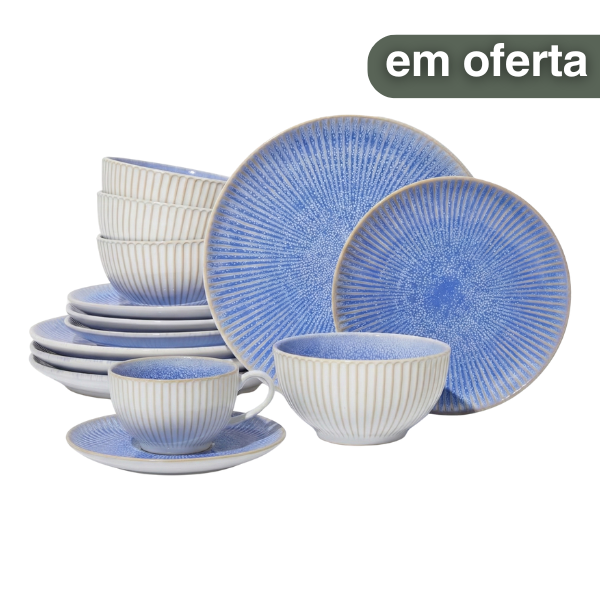 Aparelho de Jantar Mar Azul - Serve 06 pessoas