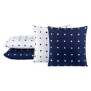 Kit 4 Capas De Almofadas Decorativas para Sofá 45x45cm 200 Fios Estampadas Petit Poá Marinho