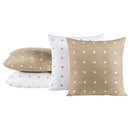 Kit 4 Almofadas Cheias Decorativas para Sofá 45x45cm 200 Fios Estampadas Petit Poá Cáqui